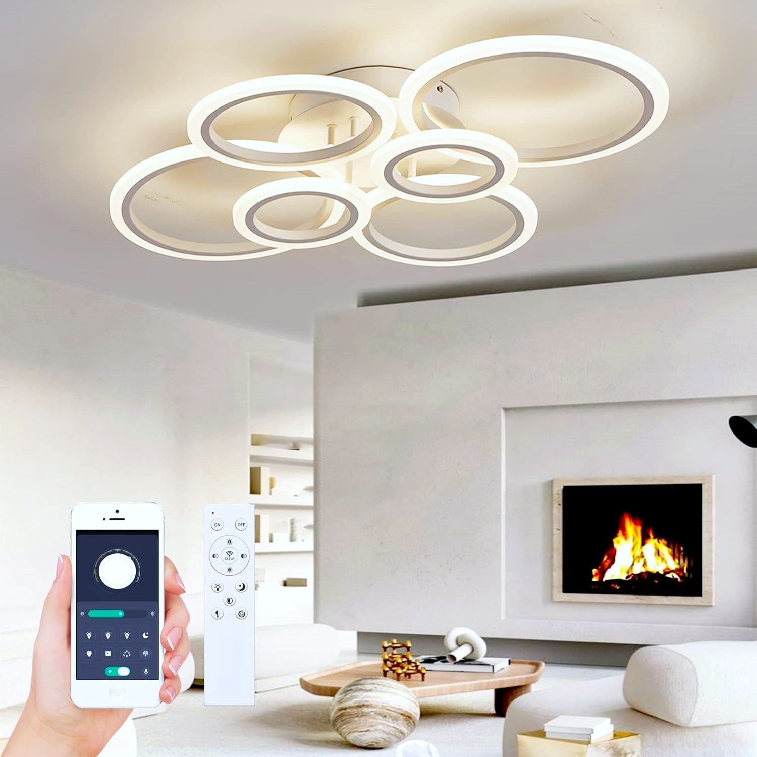 LED осветително тяло 4+2 CIRCLE MAXI БЯЛ SMART Еквивалент 600W