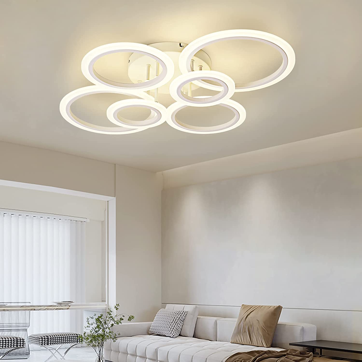 LED осветително тяло 4+2 CIRCLE MAXI Бяло Еквивалент 600W Дистанционно