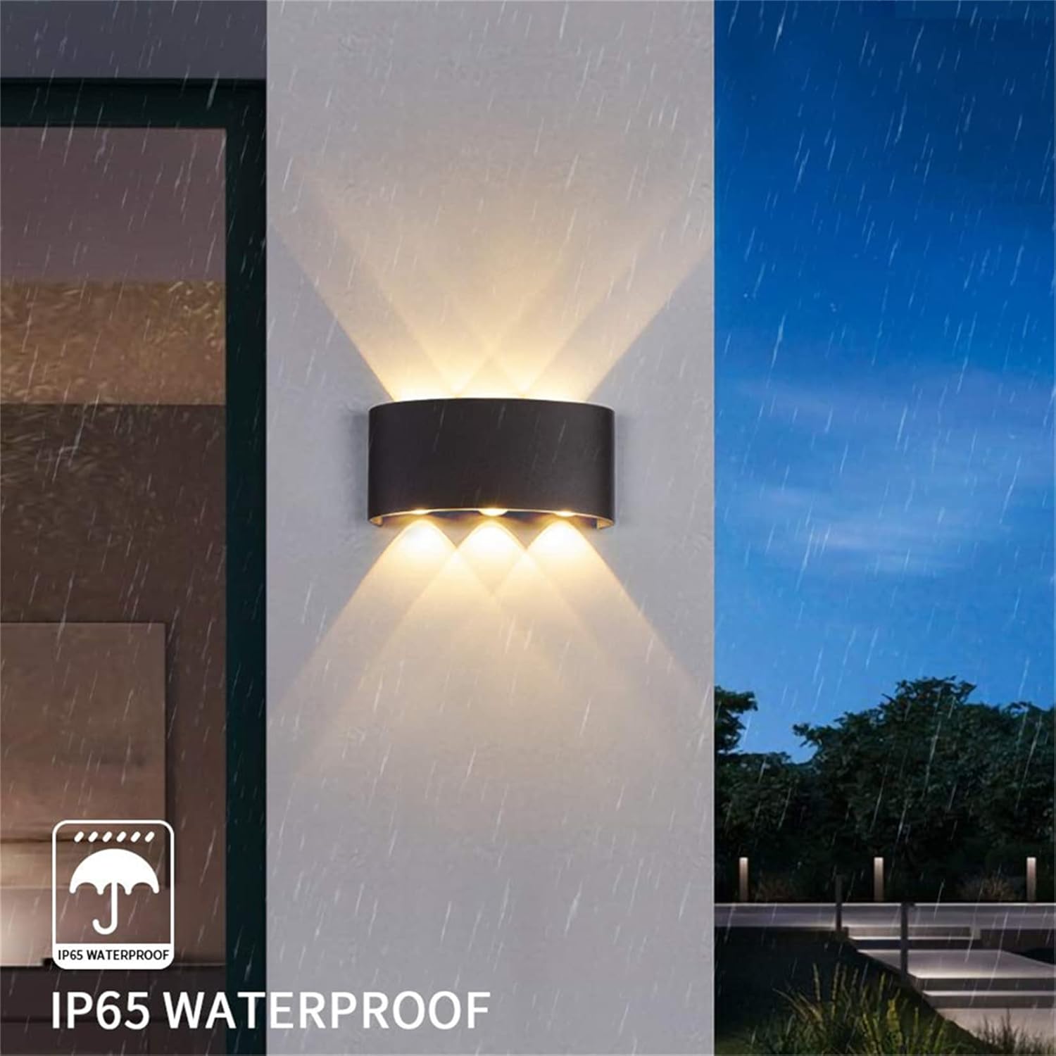 LED аплик 6W TRIO за външен монтаж, Черен