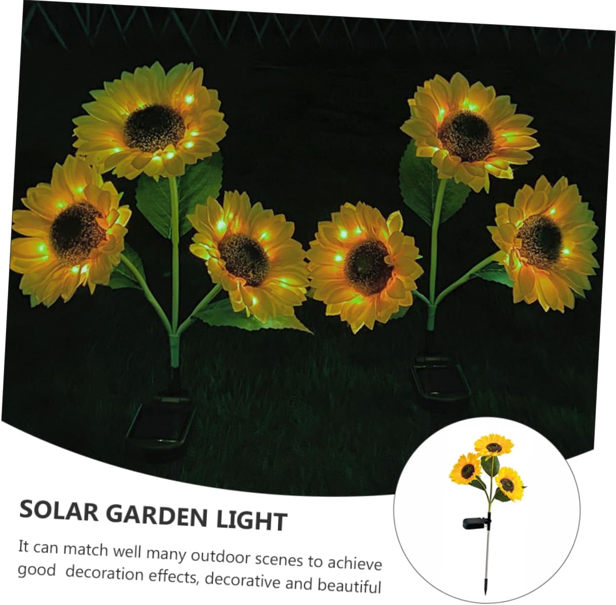 Соларна LED градинска лампа SUNFLOWER