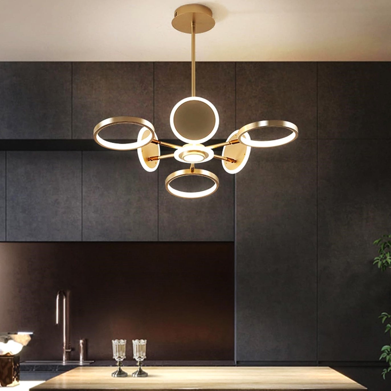 LED осветително тяло Gambit Gold 3+3+1 Регулируеми рамена Еквивалент 500W Дистанционно