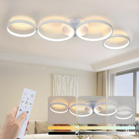 Модерно LED осветително тяло White 4 Rings, еквивалент 600W, с дистанционно