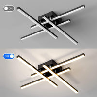 LED осветително тяло 4 Modern LINES Black еквивалент 400W с дистанционно