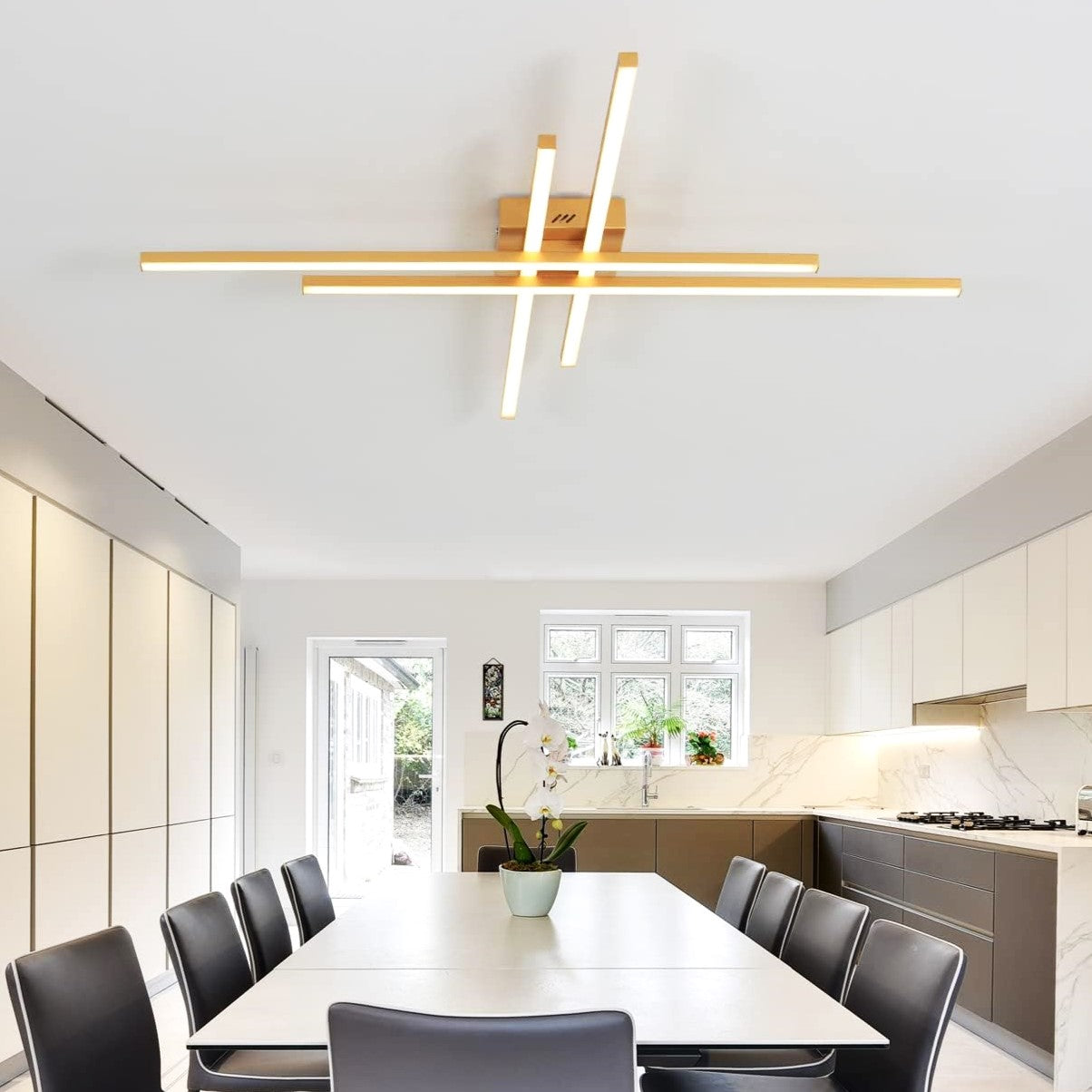 LED осветително тяло 4 Modern LINES Gold еквивалент 400W с дистанционно