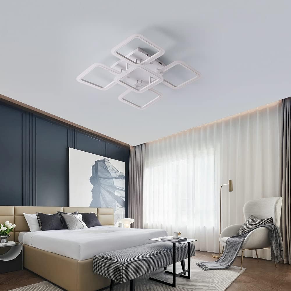 LED Осветително тяло 4+1 Big SQUARE White 60CM Еквивалент 850W с дистанционно