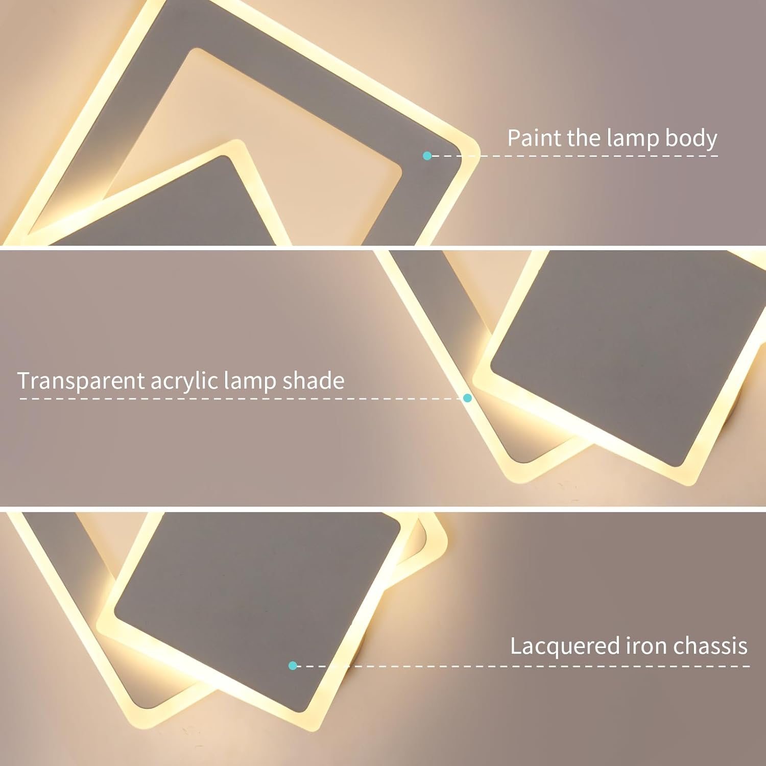 LED аплик Square, регулируем, бял, еквивалент 150W