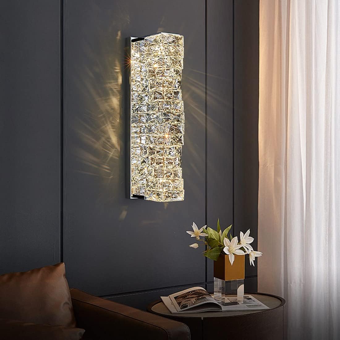 LED аплик кристал WAVE Chrome 48cm
