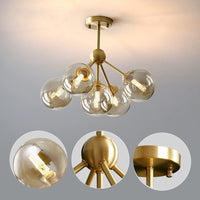 Lustra Abajur Transparent GOLD 5xE14 Mario AURIE / ABAJUR Chandeliers