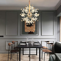 LED осветително тяло тип пендел Cristal Butterfly Gold, еквивалент 450W