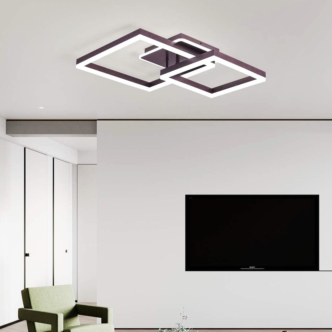 LED осветително тяло TWO SQUARE Кафяво Еквивалент 600W Дистанционно