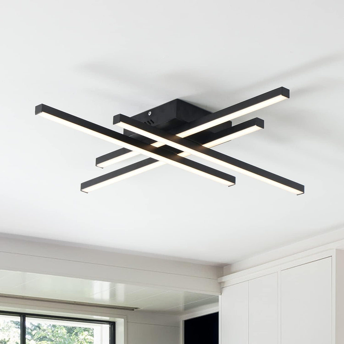 LED осветително тяло 4 Mini LINES Black Еквивалент 200W Дистанционно
