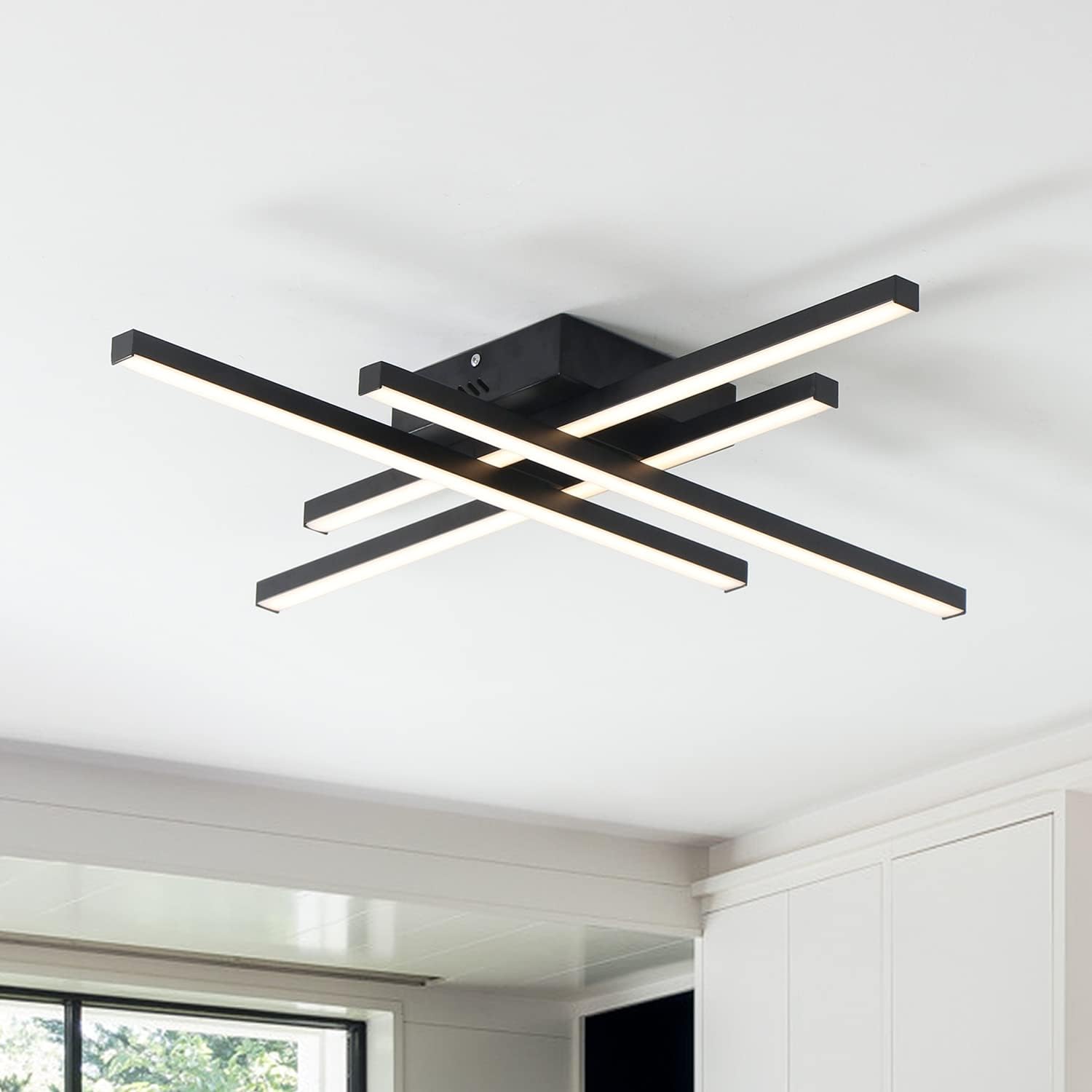 LED осветително тяло 4 Mini LINES Black Еквивалент 200W Дистанционно