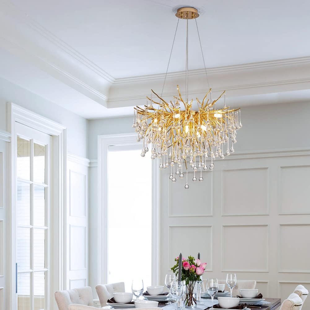 Candelabru Cristal Luxury Golden Tears 40Cm Chandeliers Crystal