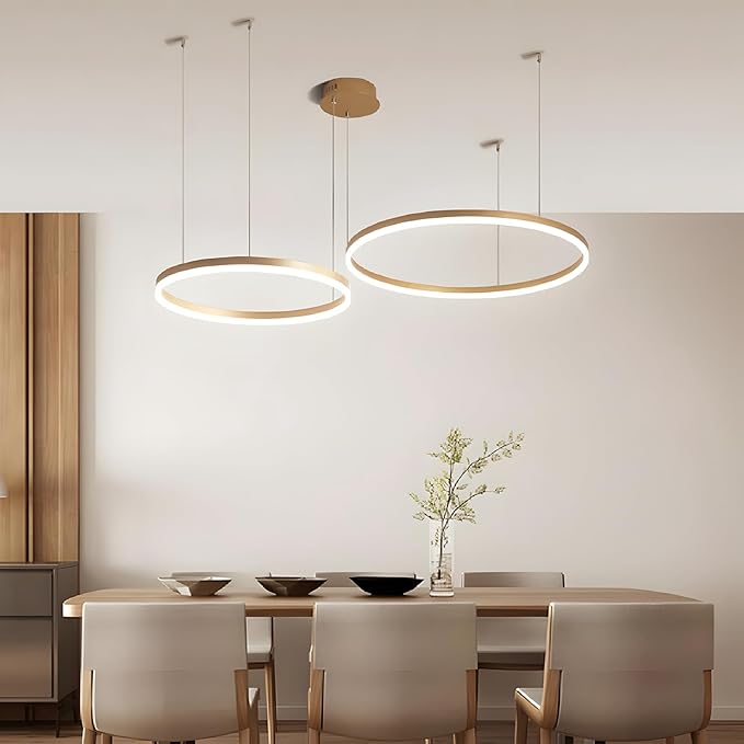 Lustra LED WONDERLAND Gold 2 Segmente Mobile Echivalent 500W Telecomanda AURIE / SUSPENDATE / 60CM Lighting Fixtures