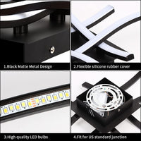 LED аплик Waves Lines Black еквивалент 300W