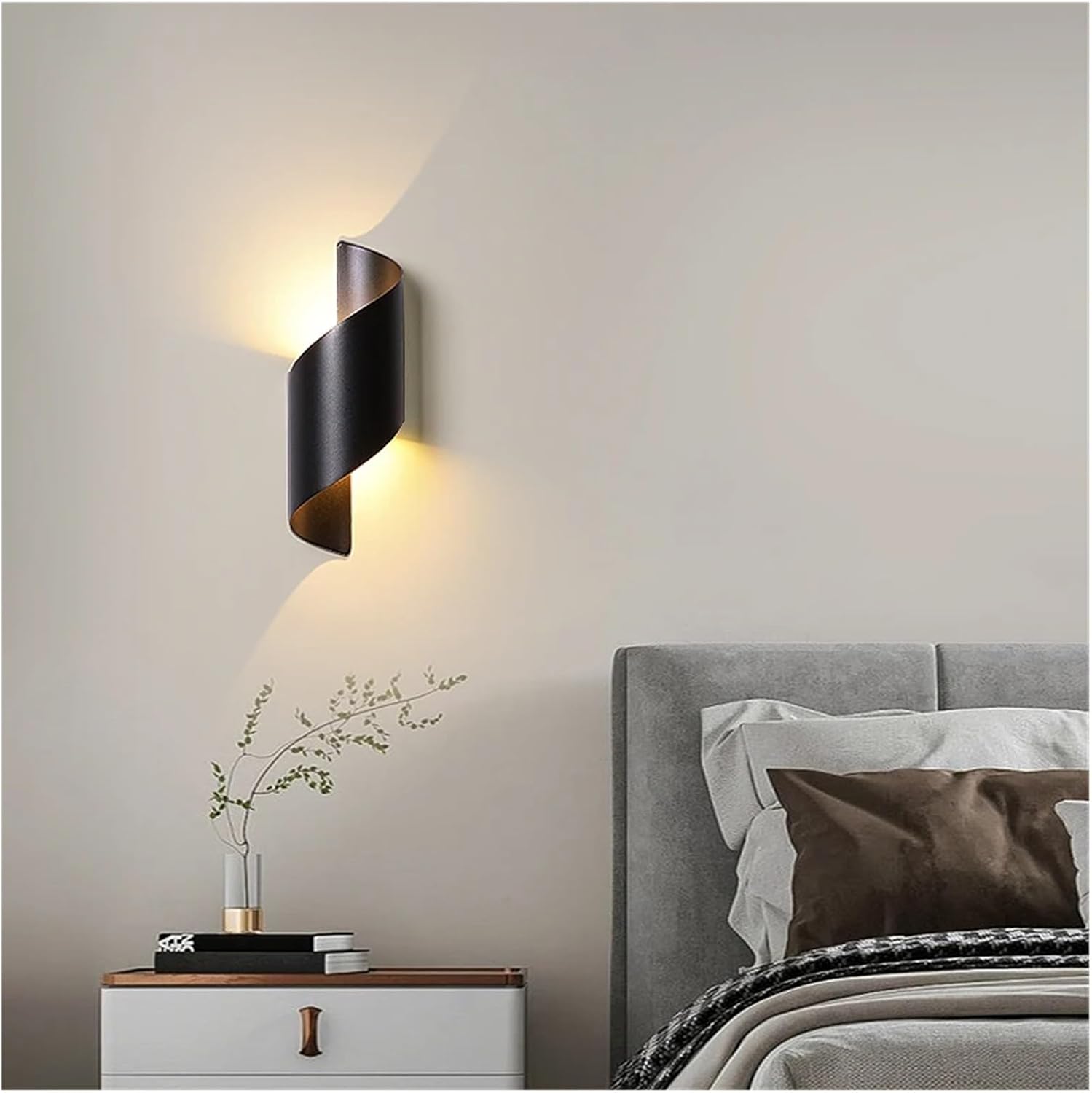 LED аплик за външен монтаж 10W спирала Черен