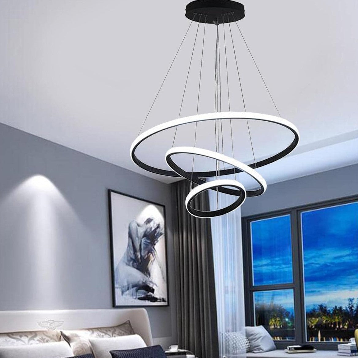 LED осветително тяло 96W Catalonia 3 сегмента Black еквивалент 400W