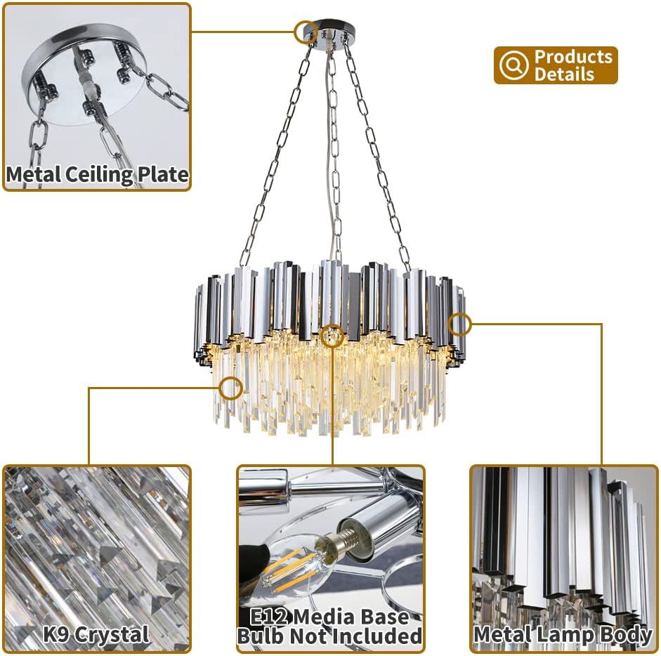 Полилей кристал GLORY SILVER 50CM с верига