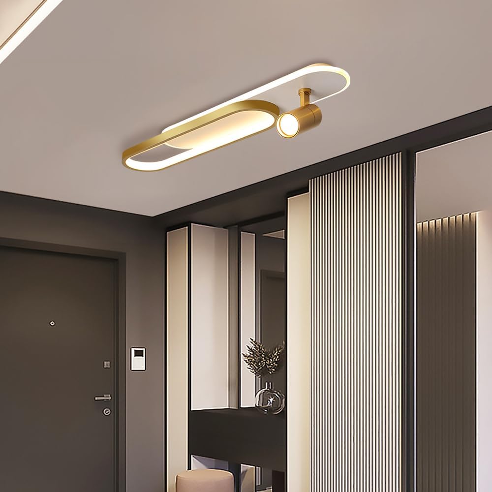 LED аплик със спотове 60 cm Бял + Златист – еквивалент 200W