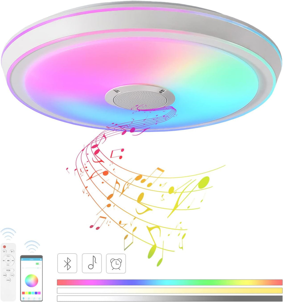 LED плафон SMART 50W RGB+CCT, Bluetooth и дистанционно, еквивалент на 400W
