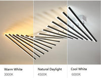 Lustra Led Minimalist Lines Reglabila Alb + Negru Telecomanda Lighting Fixtures