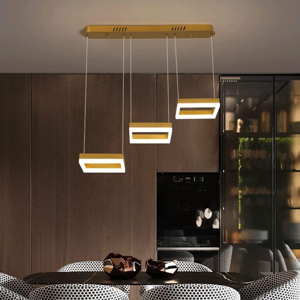 LED осветително тяло пендел Squares златист Еквивалент 400W с дистанционно