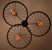 Осветително тяло винтидж Wheels Black 3xE27