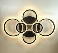 LED осветително тяло 4+2 CIRCLE BUBBLES BLACK Еквивалент 600W Дистанционно управление