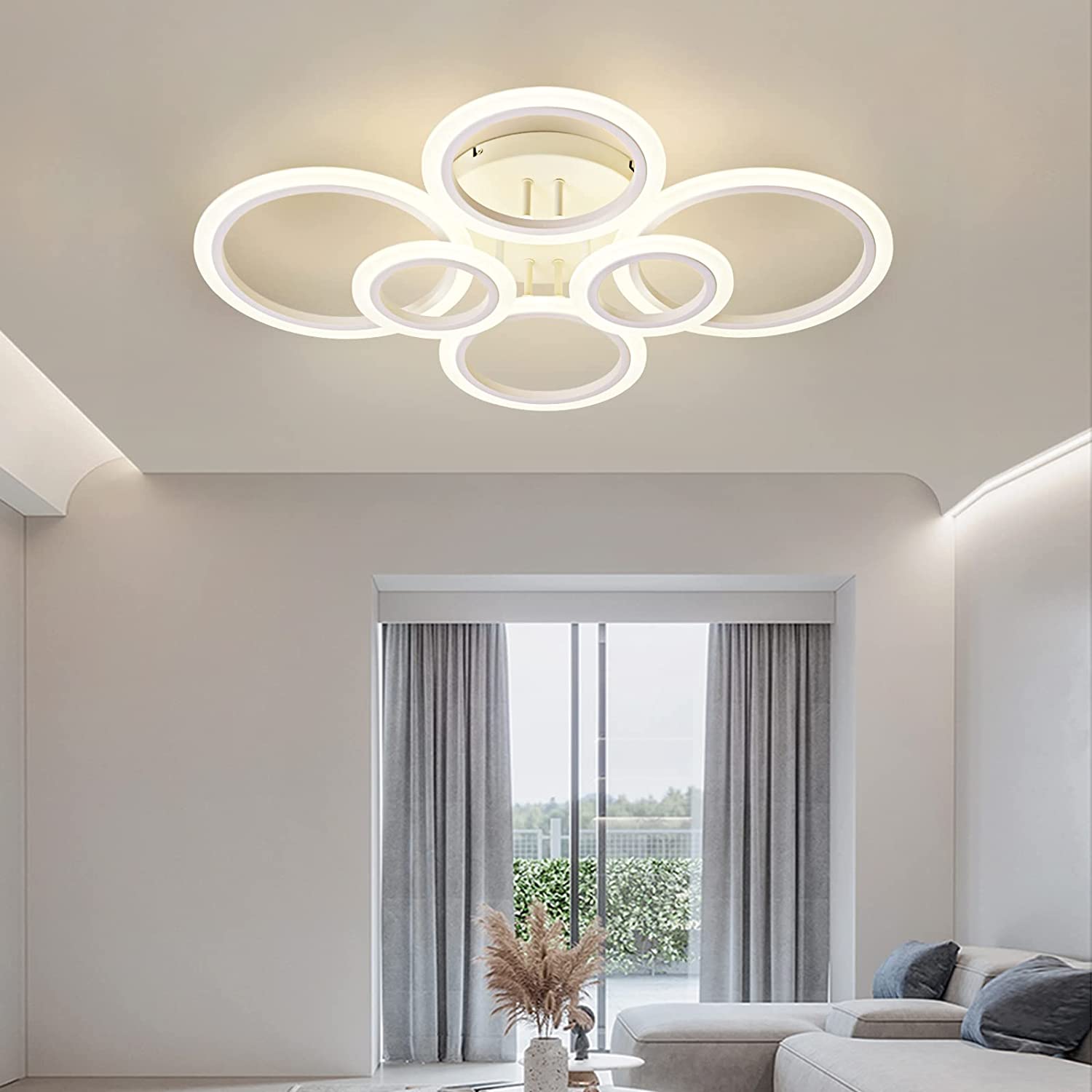LED осветително тяло 4+2 CIRCLE MAXI Бяло Еквивалент 600W Дистанционно