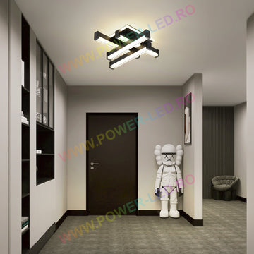 LED аплик LINNES SQUARE 62W BLACK Еквивалент 300W