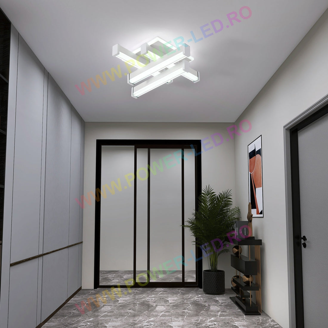LED аплик LINNES SQUARE 62W бял еквивалент 300W