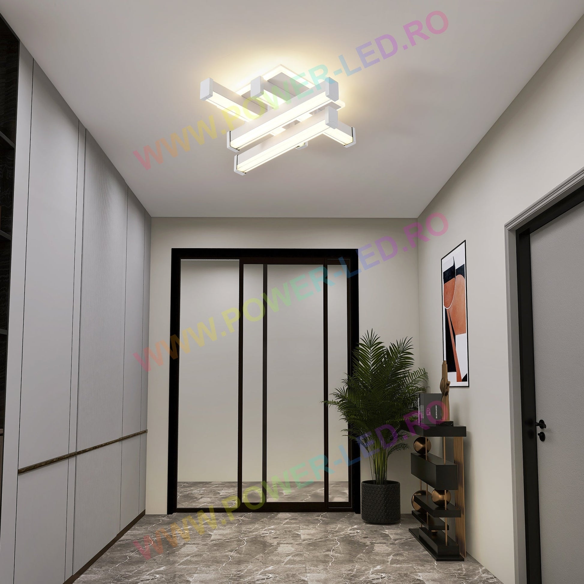 LED аплик LINNES SQUARE 62W бял еквивалент 300W