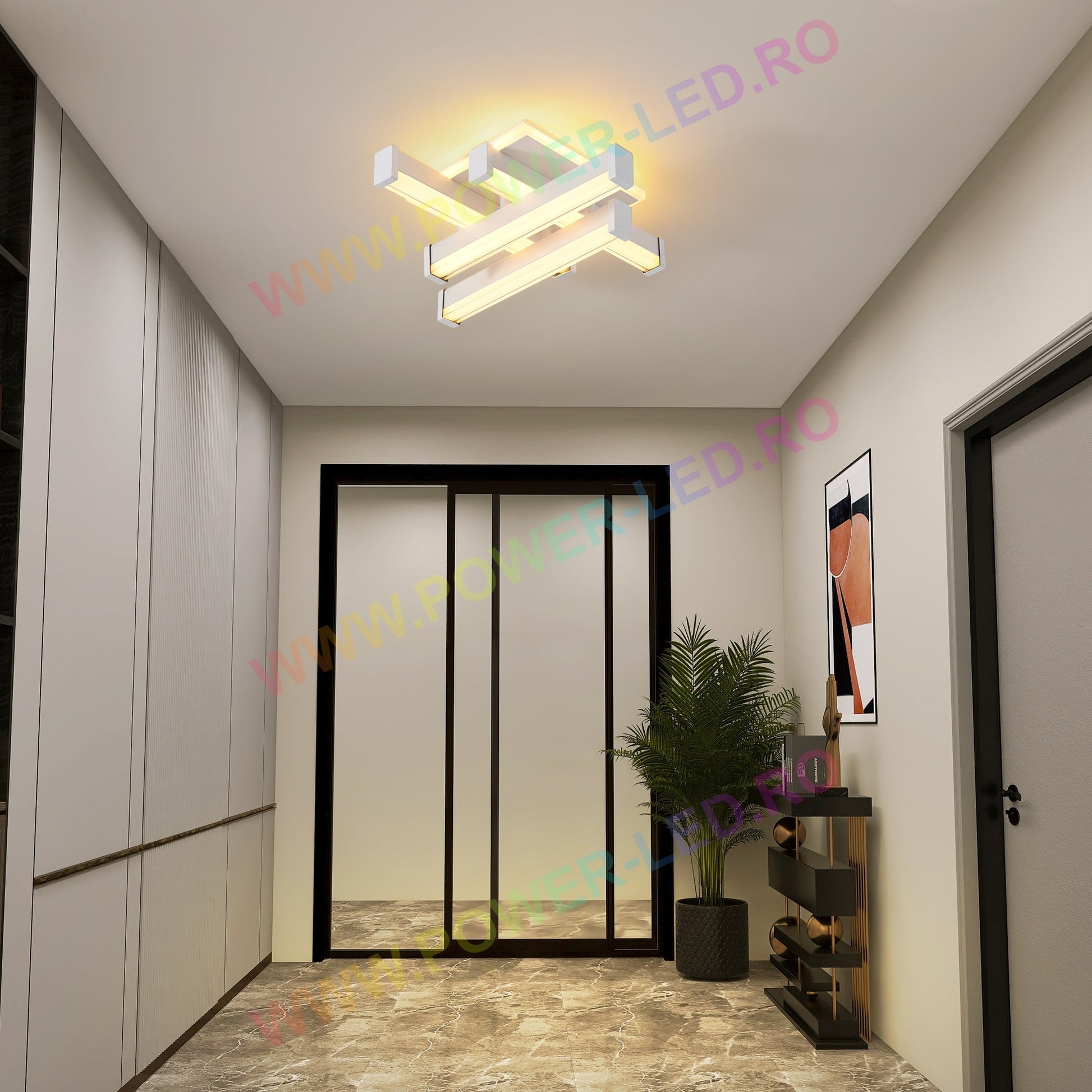 LED аплик LINNES SQUARE 62W бял еквивалент 300W