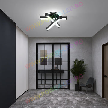 LED аплик LINNES CIRCLE 52W BLACK Еквивалент 300W
