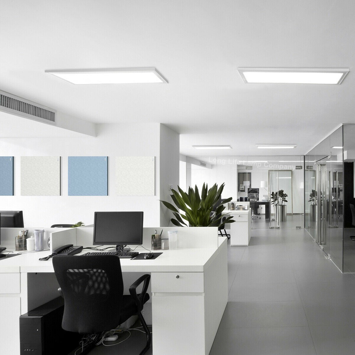 LED панел 48W 120x30cm Бял за повърхностен монтаж