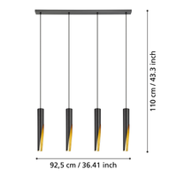 Осветително тяло тип пендел BARBOTTO Black & Gold 110CM