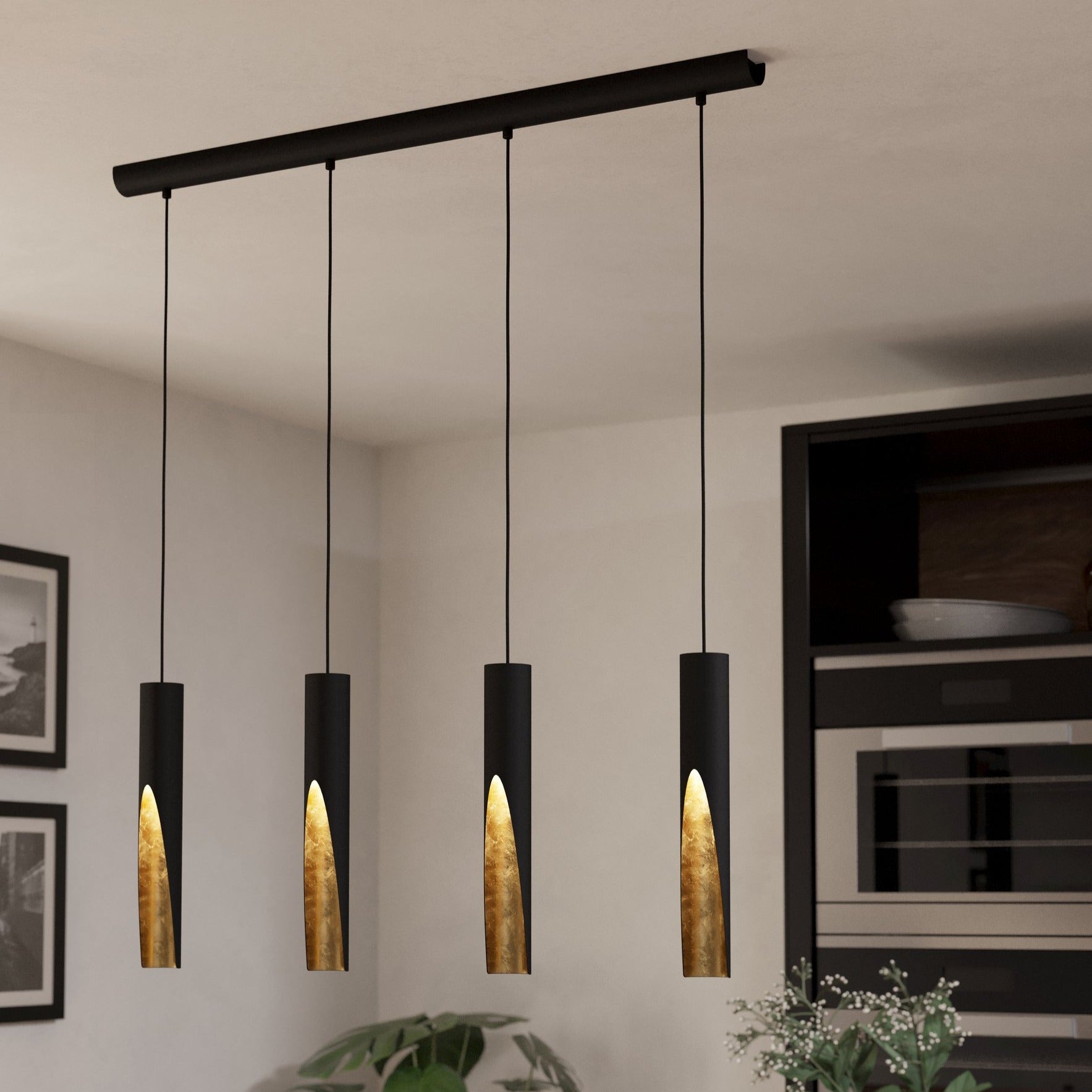 Осветително тяло тип пендел BARBOTTO Black & Gold 110CM