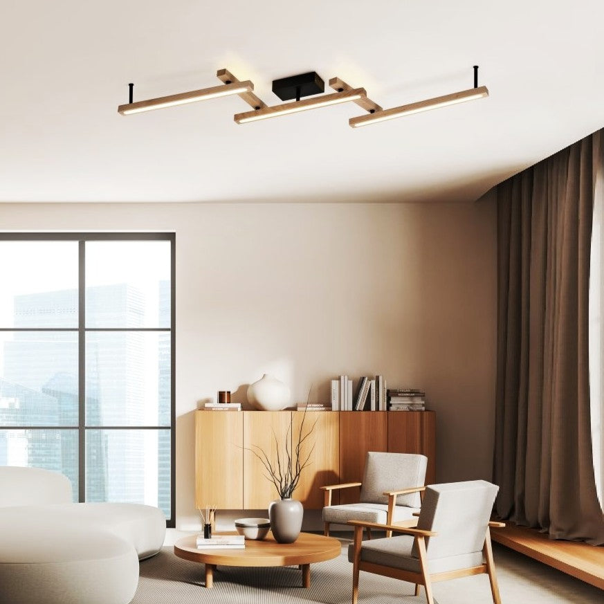 LED осветително тяло BELLARI Wood, регулируемо, еквивалент 400W, с дистанционно
