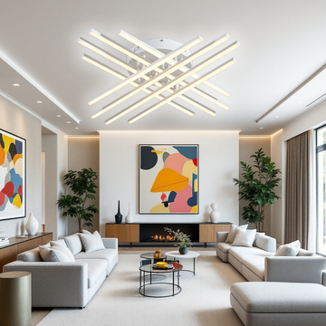 LED осветително тяло 144W X с 8 бели линии, еквивалент 1000W, с дистанционно