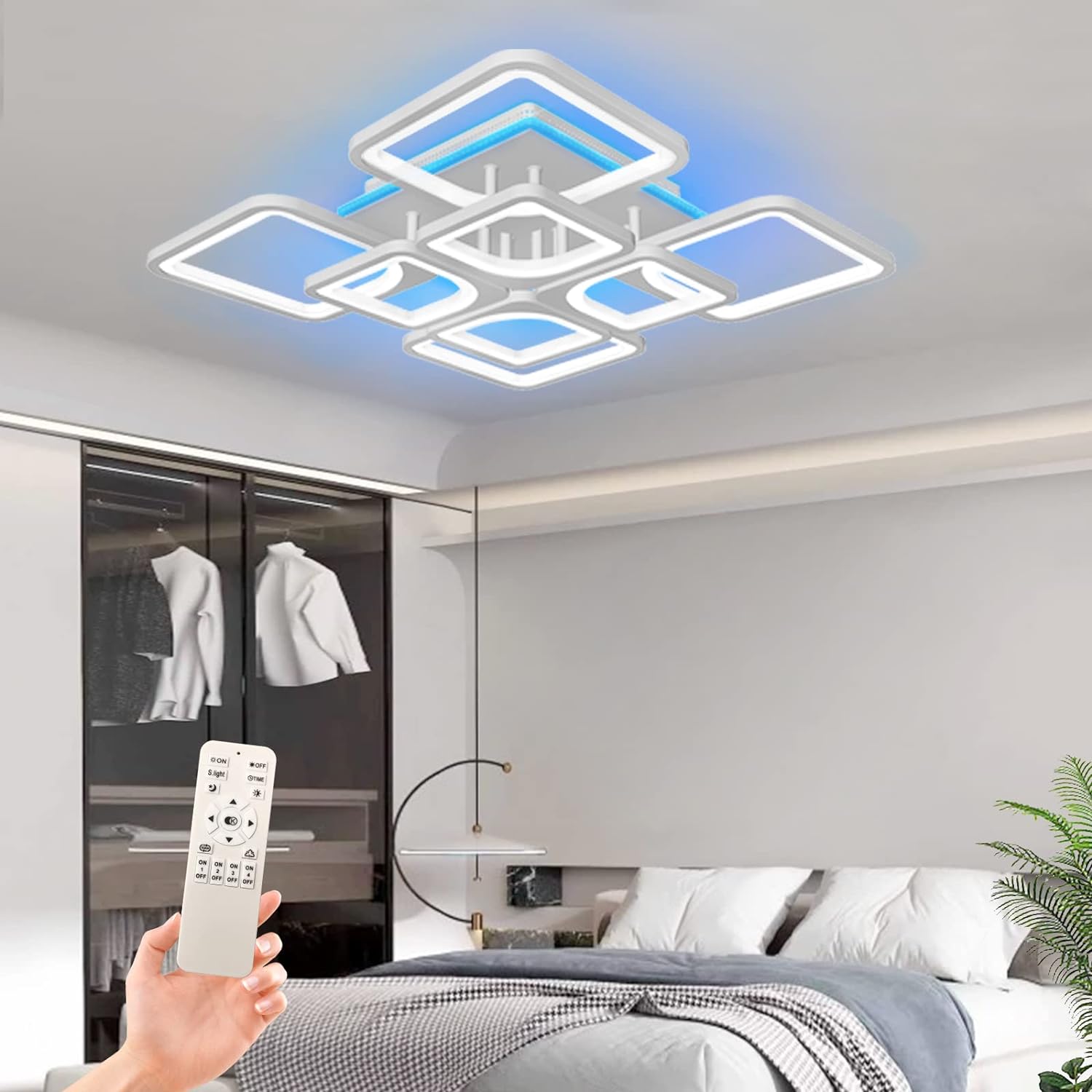 LED осветително тяло 4+4 SQUARE Gigant RGB Еквивалент 1000W Дистанционно