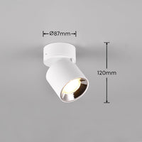 Насочен кръгъл повърхностен спот бял фасунга GU10 Ø8.7x12CM