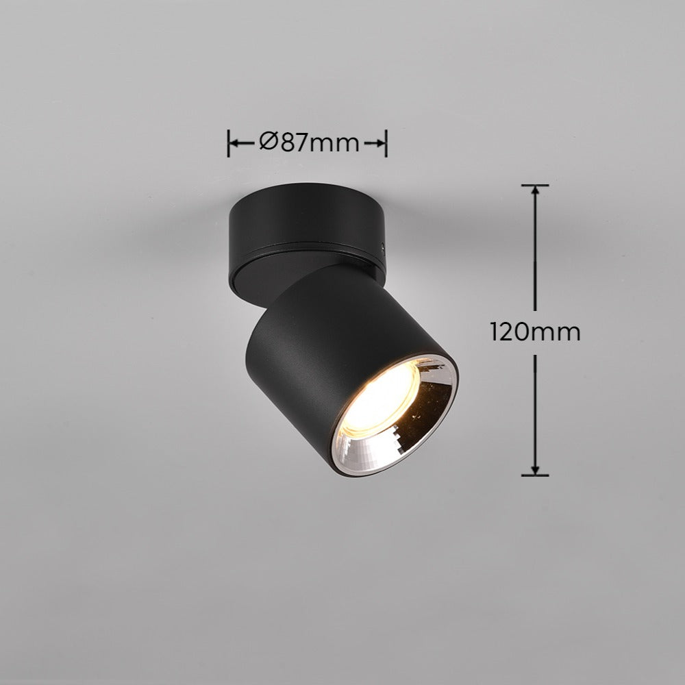 Насочен кръгъл повърхностен спот черен фасунга GU10 Ø8.7x12CM