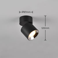 Насочен кръгъл повърхностен спот черен фасунга GU10 Ø8.7x12CM