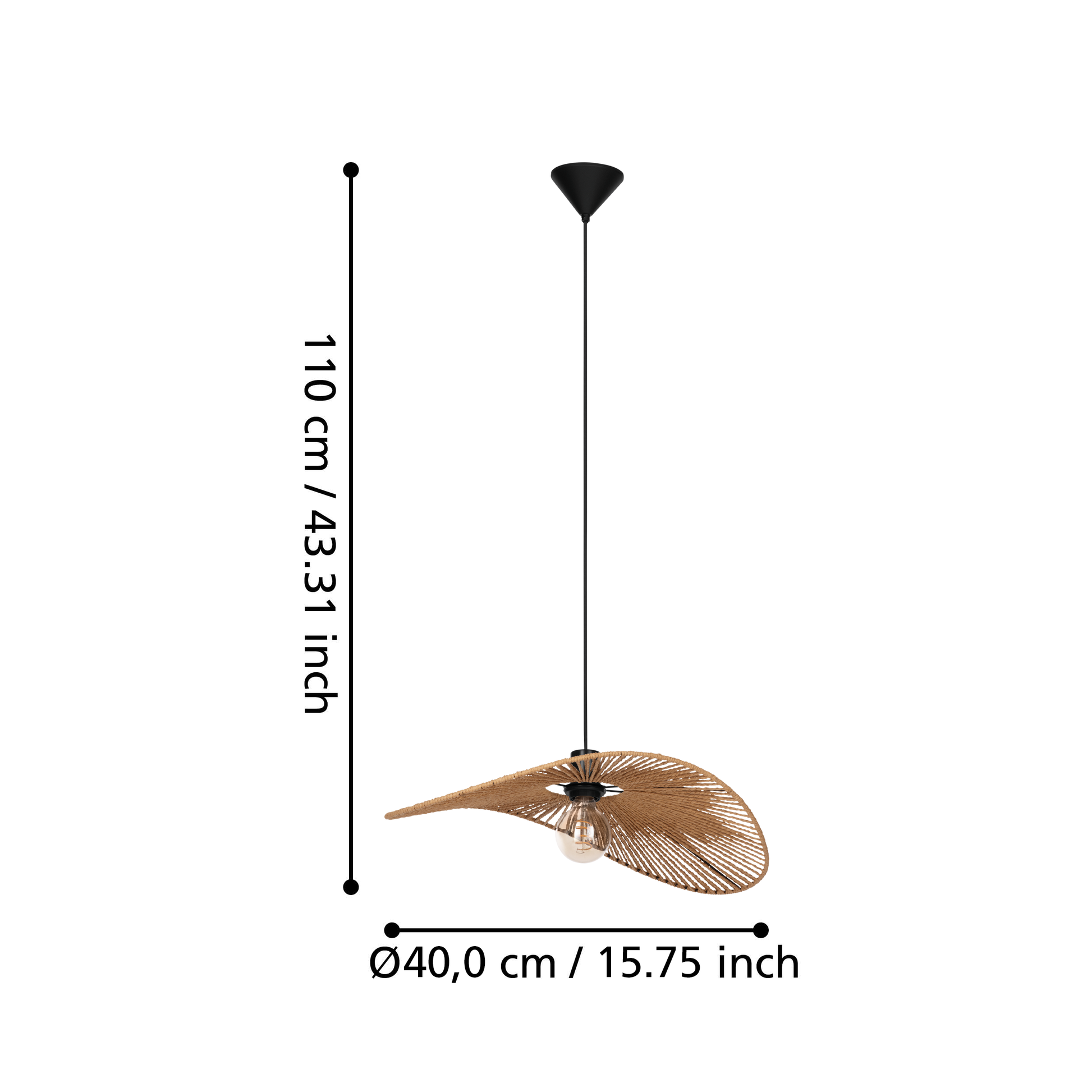 Пендел SIRUELA Black & Brown 1xE27 Eglo