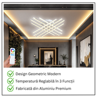 LED осветително тяло 144W X с 8 бели линии, еквивалент 1000W, с дистанционно