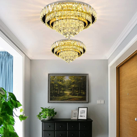 LED осветително тяло от кристал Grandisomo Luce, кръгло, с дистанционно управление, за таванен монтаж