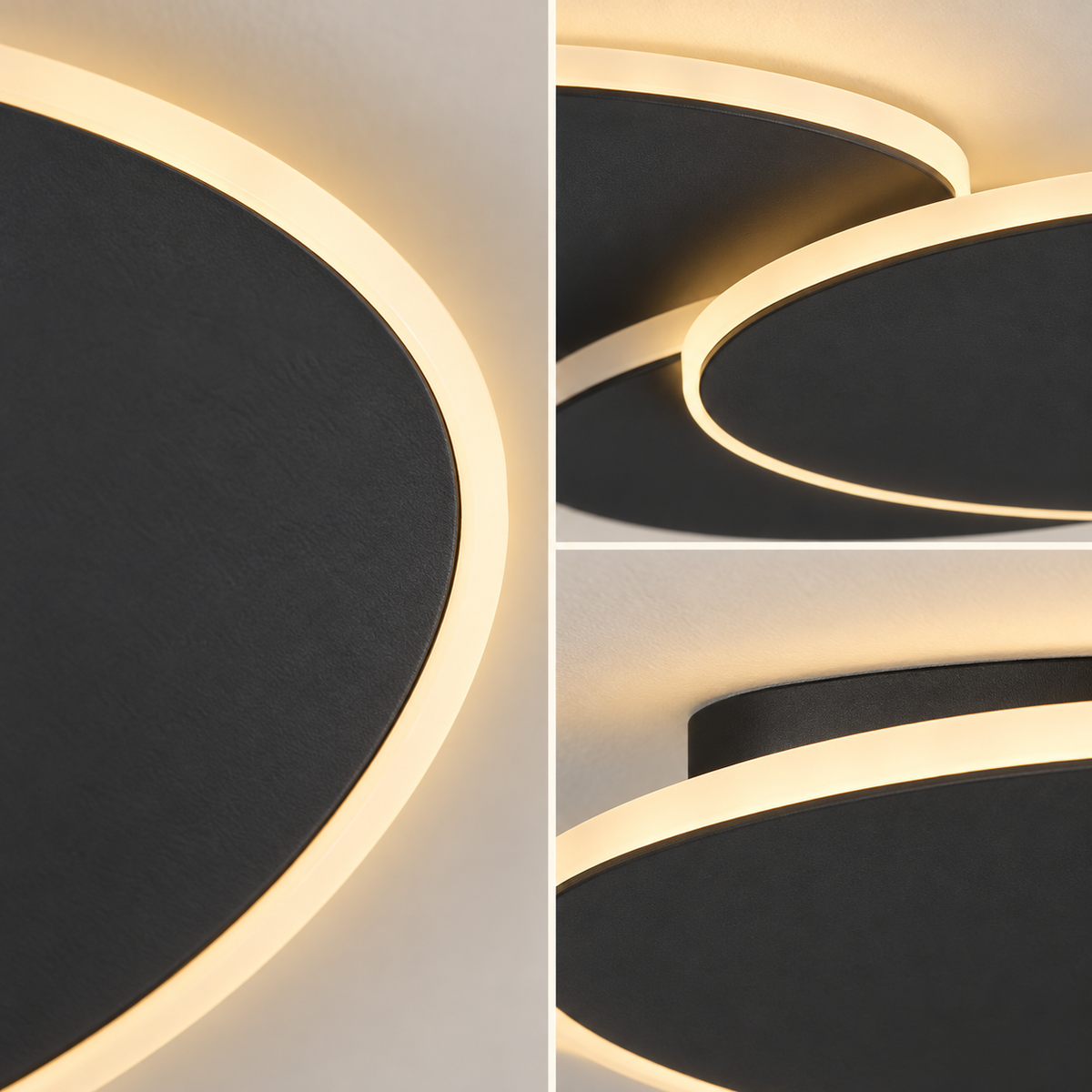 LED аплик 48W LOOPS Black 26CM еквивалент 200W