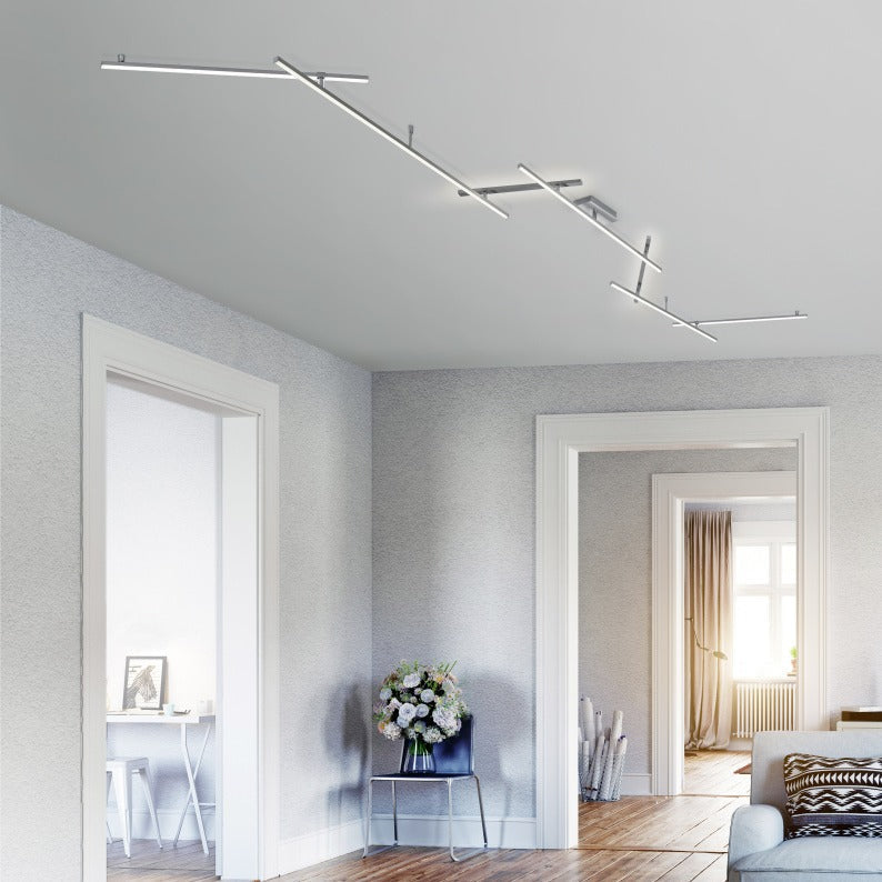 LED осветително тяло INDIRA, регулируемо, сребристо, 345cm, еквивалент 350W