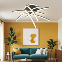 LED осветително тяло 114W Ophelia 6 елемента черна еквивалент 600W с дистанционно