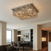 Плафонен полилей Cristal Dark Square Luxury